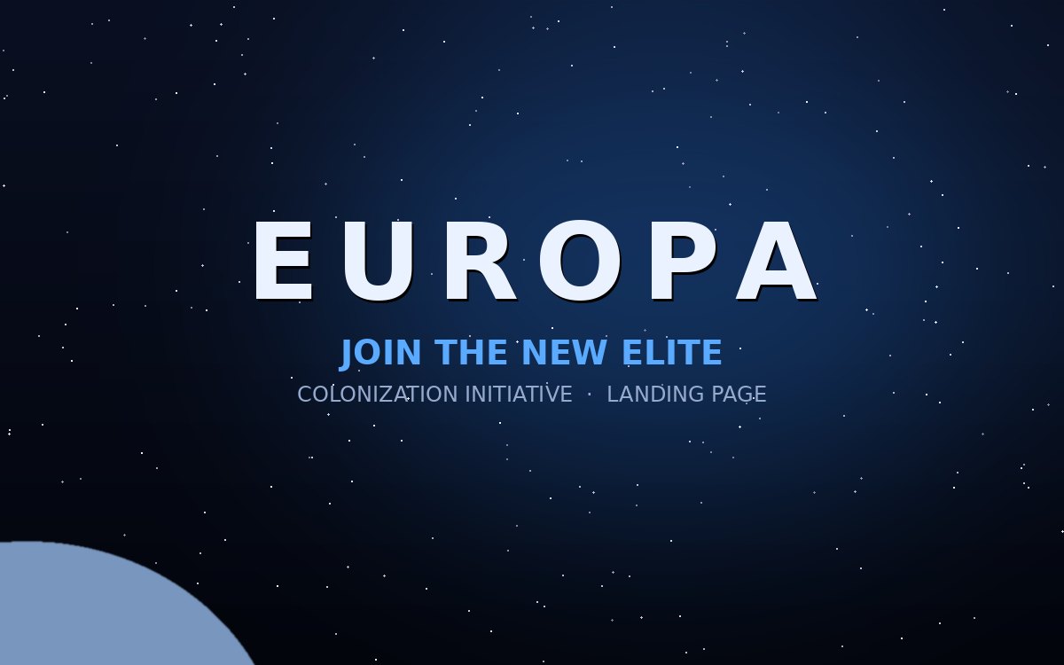 Europa Colonization Initiative landing page