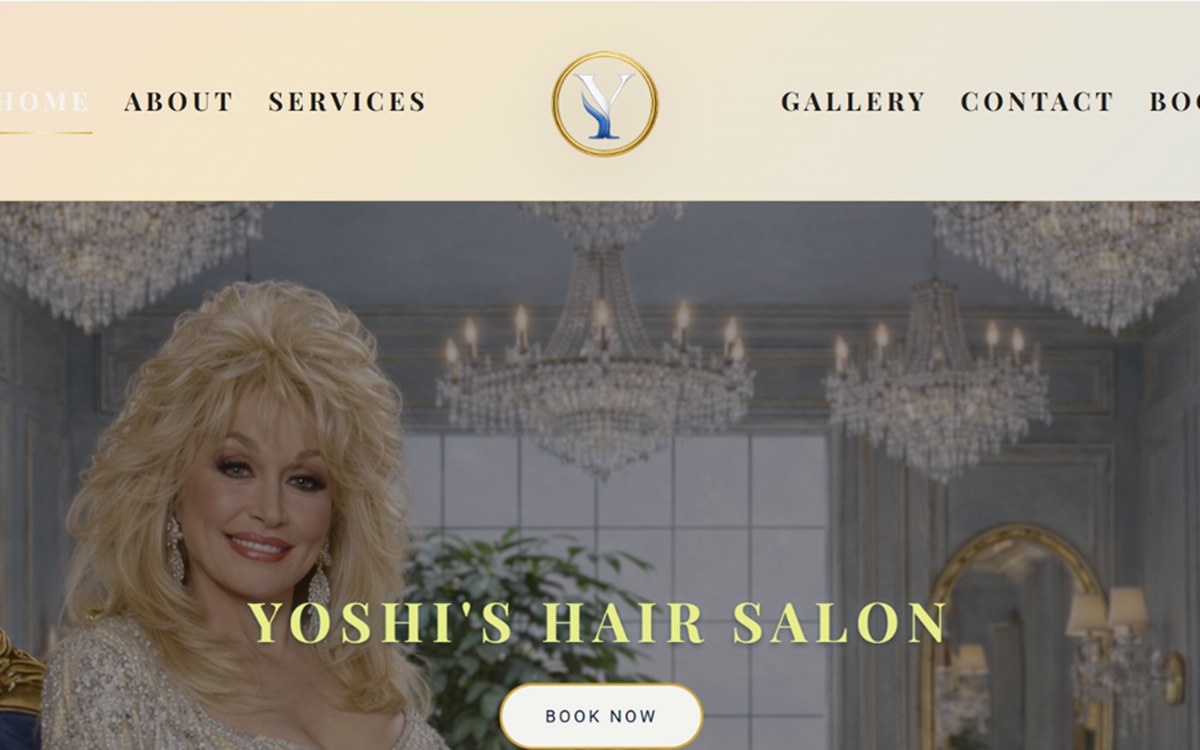 Yoshi's Hair Salon website homepage